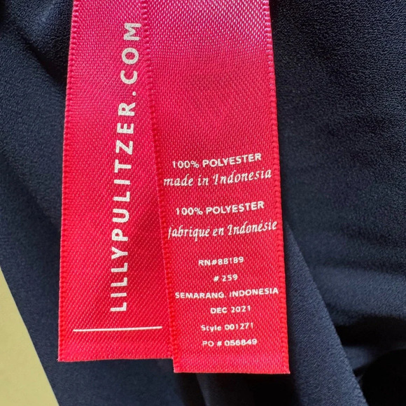 Lily Pulitzer Florin Straight Hem Top. True Navy Blue. Size XS. Oversized. New! - Picture 9 of 10